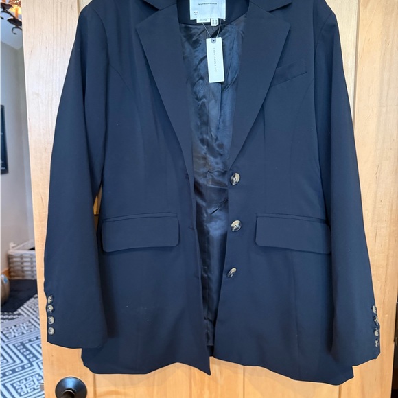 Anthropologie Tops - Anthropologie Black Satin Lined Jacket- size 10 brand new